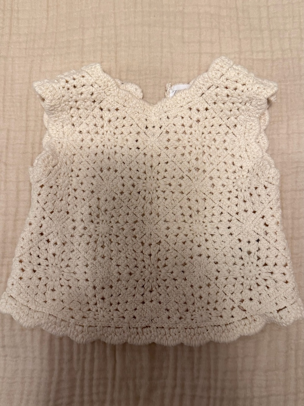 ZARA Cream Crochet Infant Sweater